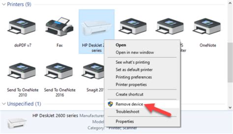 uninstall printer driver windows 10